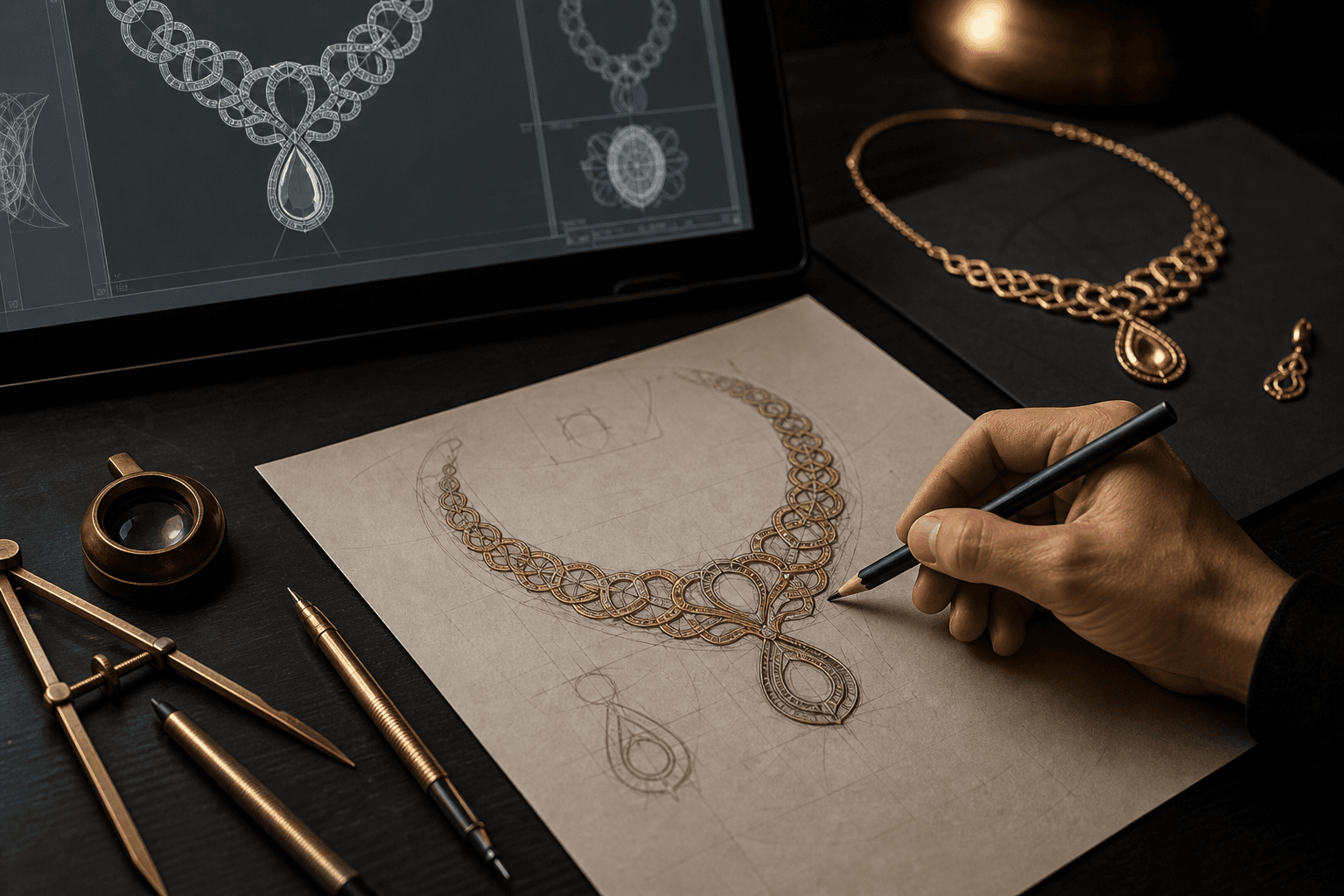 طراحی جواهر و اسکیس دستی سولدا